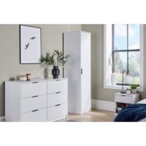 Phoenix Contemporary Single Door Oak Effect Wardrobe - Space-Saving Bedroom Storage