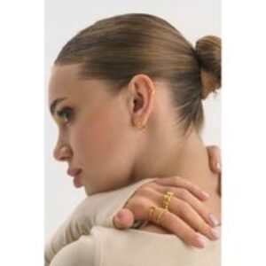 14K Gold Plated Sterling Silver Moon & Star Adjustable Ring - Celestial Statement Jewellery | Wowcher