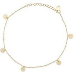 Elk & Bloom Elegant 14K Gold Coin Anklet | Wowcher