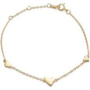 Elk & Bloom Glistening Gold Tiny Heart Bracelet - Sterling Silver Elegance | Wowcher
