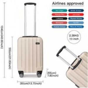 Kono 3-Piece ABS Hardshell 4-Wheel Spinner Suitcase Set - Lightweight Luggage | Wowcher