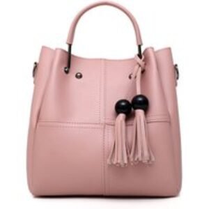 Beige 3-Piece Vegan Leather Tote & Crossbody Purse Set - Multi-Compartment