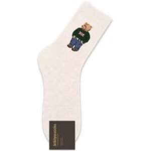 Women's Black Designer  Bear Socks - One Size Fits All | Wowcher