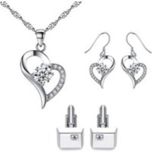 Valentine's Day Swarovski Crystal Jewellery Set - His & Hers Matching Gift Bundle | Wowcher