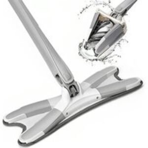 360° Rotatable Self-Squeeze Mop - Lightweight Multi-Surface Cleaner with Reusable Microfibre Pads | Wowcher