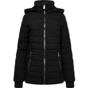 Nautica Women's Black Quilted Puffer Parka Jacket - Lightweight Thermal