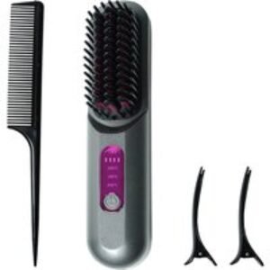 Professional Ionic 3-Heat Hair Straightener Comb Set - Anti-Scald