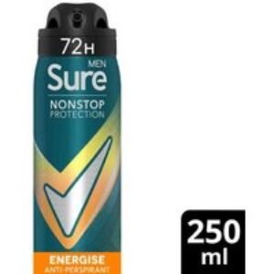 Sure Men Energise Anti-Perspirant Deodorant Spray 250ml - Long-Lasting Odour Defence for Men