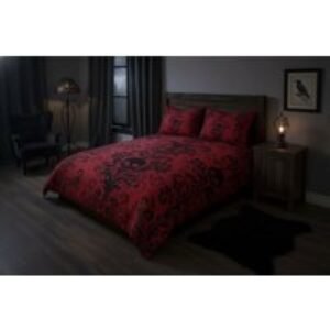 Floral Skull Duvet Cover Set - Soft Synthetic Fibre
