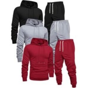 Black Men's Lightweight Athleisure Tracksuit Set - Breathable Summer Loungewear in 6 Sizes & 7 Colours | Wowcher