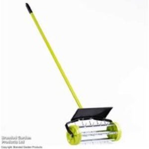Garden Gear Rolling Lawn Aerator Tool - Heavy-Duty Steel Drum & Adjustable Height | Wowcher