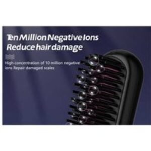 Cordless Ionic Hair Straightener Brush - Anti-Frizz