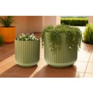 Set of Two Hudson Corrugated Planters - 4 Colours | Wowcher