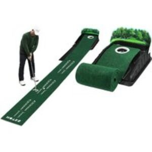 Mini Golf Mat with Adjustable Golf Putting Trainer | Wowcher