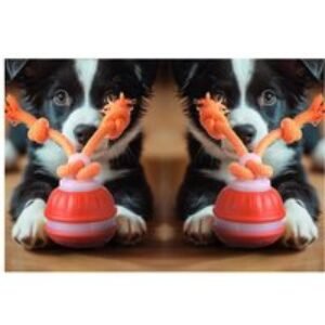 Interactive Rolling Ball Toy for Puppy/Small Dogs with Rope | Wowcher