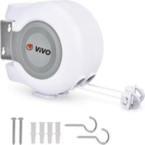 30m Wall-Mounted Double Retractable Laundry Line - Indoor/Outdoor | Wowcher