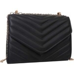 Black Women's Quilted Shoulder Bag with Extendable Chain Strap - 3 Colours | Wowcher