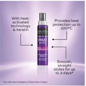 John Frieda 3 Day Straight Keratin Styling Spray - Anti-Frizz Heat Protectant for All Hair Types | Wowcher