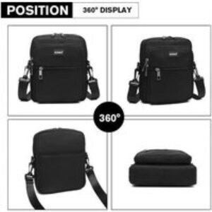 Unisex Kono Multi-Pocket Crossbody Shoulder Bag - Black or Khaki | Wowcher