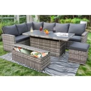 9-Seater Weather-Resistant Rattan Dining Set with Storage | Wowcher