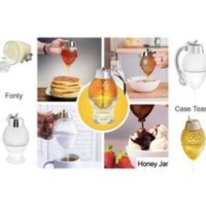 Honeycomb Acrylic Syrup & Honey Dispenser Jar - Mess-Free