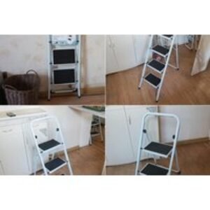 Heavy Duty Folding Metal Step Ladder - Non-Slip