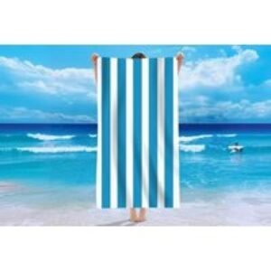 Quick-Dry Microfibre Striped Bathroom & Beach Towel - Large