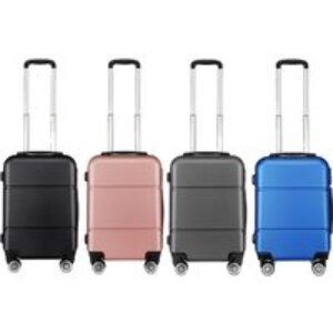 Kono 20" ABS Hard Shell 4-Wheel Cabin Suitcase - Lightweight Carry-On Luggage | Wowcher