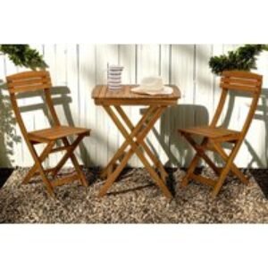 PRICE DROP! 3-Piece Acacia Wood Garden Bistro Set - Foldable