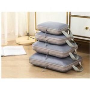 4Pcs Polyester Compression Packing Bags - Space-Saving Modular Travel Organisers | Wowcher