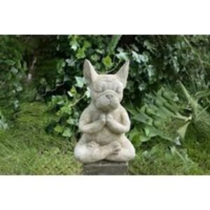 Meditating French Bulldog Garden Ornament - Weather-Resistant Resin Outdoor Decor Sculpture | Wowcher