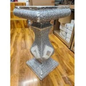 Silver Mirrored Side Table with Crushed Diamond Glitter - Contemporary Living Room Accent | Wowcher