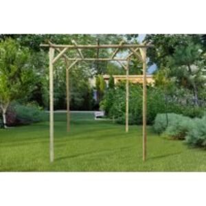 2.25m x 2.25m Rustic Wisteria Rosea Wooden Pergola - Weather-Resistant FSC Timber | Wowcher