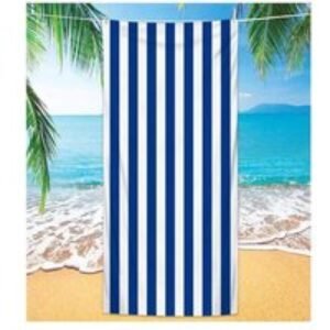 Quick Dry Microfibre Striped Beach Towel - Lightweight Travel Essential | Wowcher