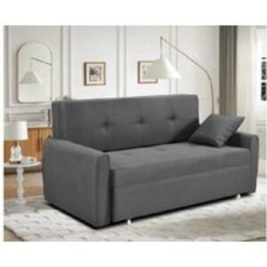 Nova Modern Grey Fabric 3-Seater Sofa Bed - Space-Saving Convertible Couch | Wowcher