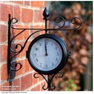 Sedgewick Double-Sided Vintage Metal Wall Clock - Powder-Coated Steel