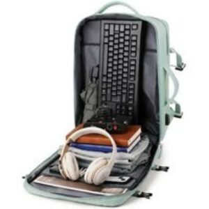 Unisex Beige Travel Backpack Large Capacity Backpack with USB Charging Port | Wowcher