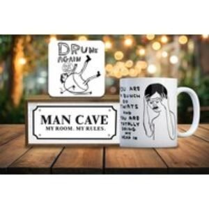 Gift Set For Him - Humorous Gift Hamper with Coaster