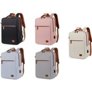 Water-Resistant Travel Laptop Backpack with USB Charging Port - 16-Inch Compartment