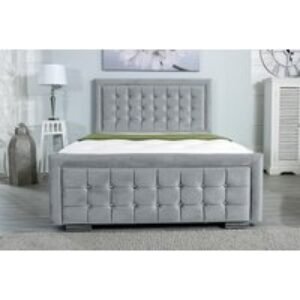 Blair Upholstered All-In-One Bed with Memory Mattress - Custom Colours & Sizes | Wowcher