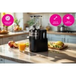 Cold Press Juicer With Wide Feed Chute for Whole Fruits & Veggies | Wowcher