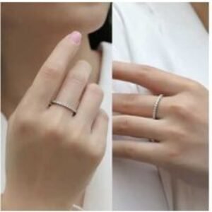 Moissanite Round Cut Diamond Ring in 925 Sterling Silver or Gold - 0.50 to 1.00 Carat