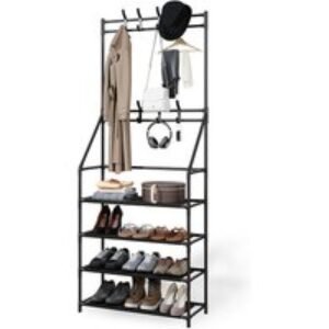 Modular Metal Shoe Rack & Coat Stand - Stackable Entryway Storage
