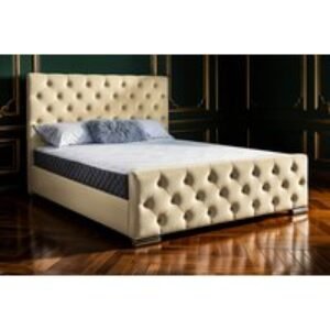 Premium Oasis Plush Bed with Headboard & Memory Mattress - Multiple Sizes & Colours | Wowcher