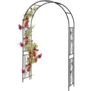 Flower Design Weather-Resistant Metal Garden Arch - Outdoor Décor & Garden Ornament | Wowcher