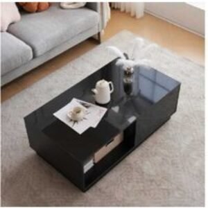 PRICE DROP! Luma High Gloss LED Coffee Table with Storage Drawer - Modern Contemporary Living Room Centrepiece | Wowcher