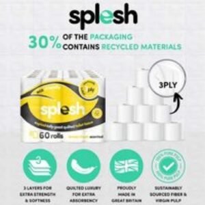 Splesh Quilted Luxury 3 Ply Toilet Tissue - Eco-Friendly