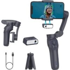 L7C Pro 3-Axis Smartphone Gimbal Stabiliser with AI Tracking & LED Fill Light - Black or Grey | Wowcher