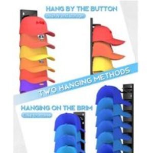 Wall Mounted Multi-Tier Baseball Cap Storage Rack - Plastic & Metal