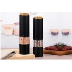 2Pcs Electric Salt & Pepper Grinders - Stainless Steel